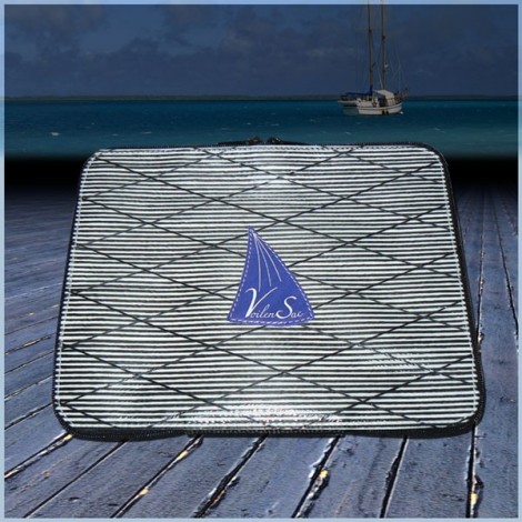 Housse de tablette numérique en voile de bateau logo bleu