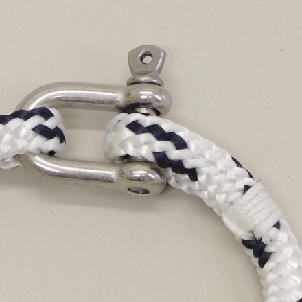 Bracelet en cordage marin Hoël Blanc Marine manille inox
