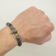 Bracelet Hoël en cordage marin Gris Noir manille laiton
