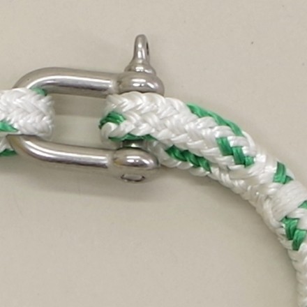 Bracelet en cordage marin Hoël Blanc Vert manille inox