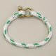 Bracelet en cordage marin Hoël Blanc Vert manille Laiton