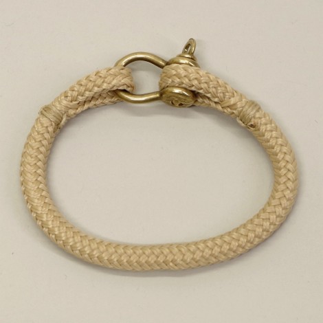 Bracelet en cordage marin Hoël Sable manille Laiton