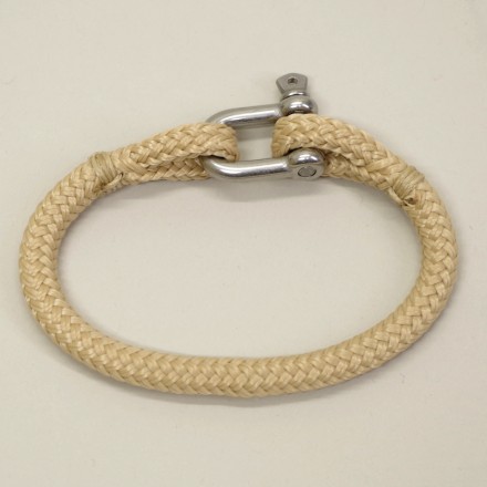 Bracelet Hoël en cordage Sable inox