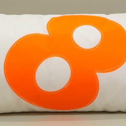 Coussin en voile de bateau 45 cm X 90 cm N° 8 orange