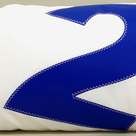 Coussin en voile de bateau 45 cm X 90 cm N° 2 bleu