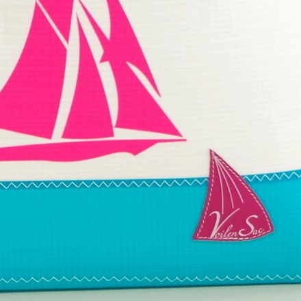 Cabas Ketty blanc turquoise Classic Yacth