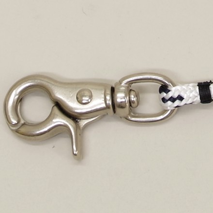 Porte Clé Cordage Blanc Marine Mousqueton Inox