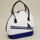 Sac a Main Coquille Blanc/bleu marine en voile de bateau