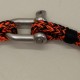 Bracelet Hoël en cordage marin orange noir manille inox