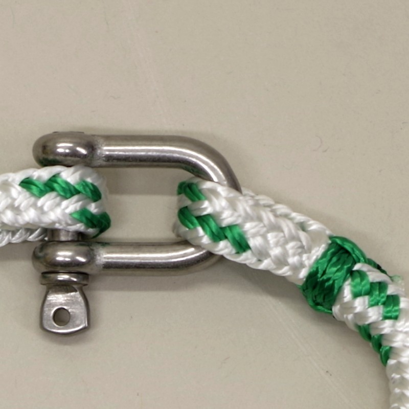 Bracelet en cordage épissé avec mousqueton inox fabriqué en France