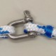 Bracelet en cordage Hoël blanc code bleu manille Inox