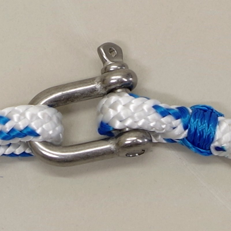 Bracelet en cordage épissé avec mousqueton inox fabriqué en France