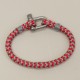 Bracelet en cordage marin gris rouge manille Inox