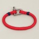 Bracelet Hoël cordage rouge manille inox