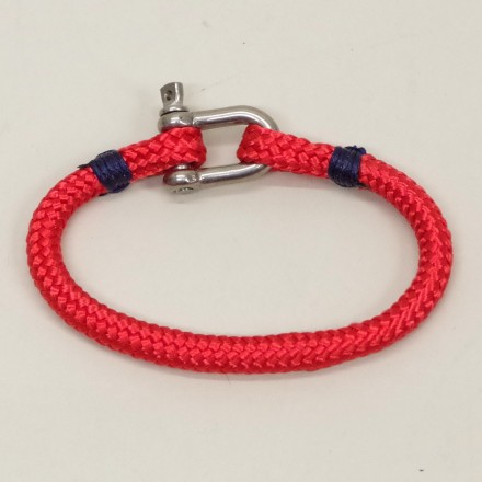 Bracelet Hoël rouge manille inox