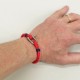 Bracelet Hoël cordage rouge manille inox