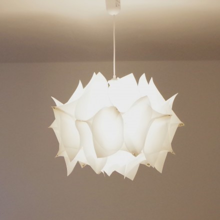 Luminaire Design Hortensia fabriqué en France, suspension en voile de bateau