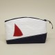 Trousse de toilette en voile de bateau et cuir