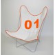 Fauteuil AA assise Voile de bateau 01 Orange