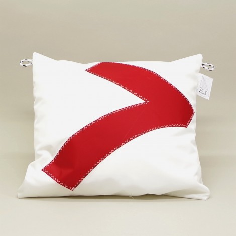 Coussin en voile de bateau 40 X 50 N° 7 rouge