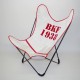 Fauteuil AA 1938 rouge en voile de bateau