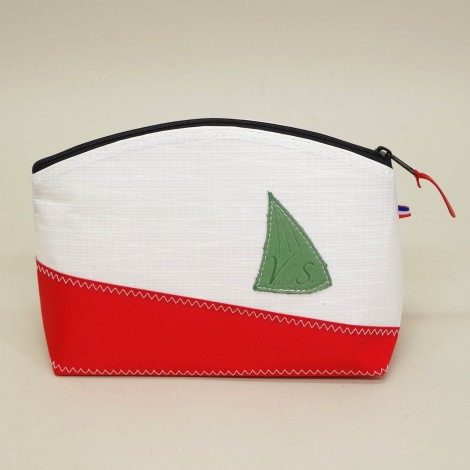 Trousse de Toilette L Blanc Rouge Logo Vert