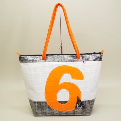 Cabas Ketty Carbone 6 Orange en voile de bateau