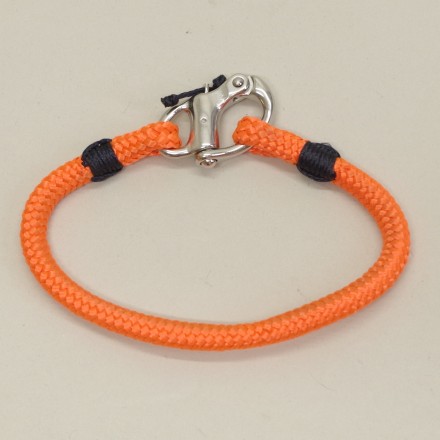 Bracelet N°1 cordage et mousqueton orange