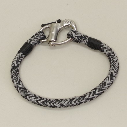 Bracelet N°1 cordage et mousqueton gris chine