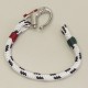Bracelet N°1 cordage et mousqueton Babord Tribord blanc code marine