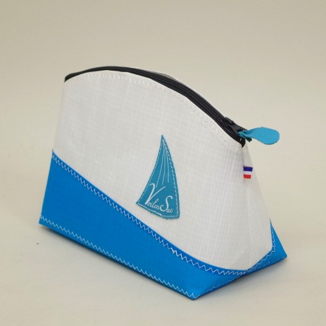 Trousse de Toilette L Turquoise en voile de bateau