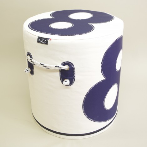 Pouf Sylvain en voile de bateau