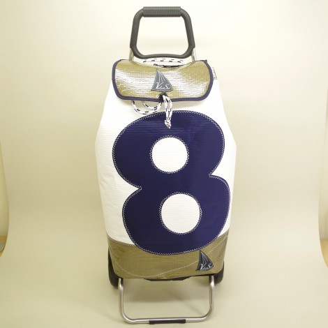 Poussette de Marché en Voile de Bateau 8 bleu marine - Design Unique et Écologique
