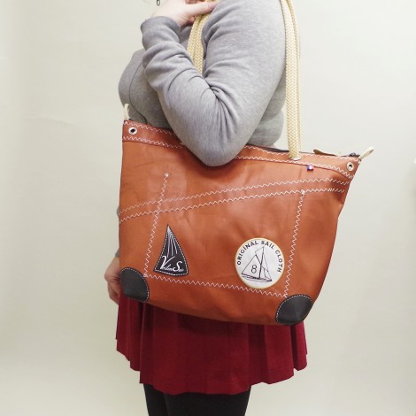 Cabas Ketty S Burgundy en voile de bateau