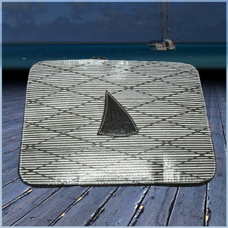 Housse de tablette numérique en voile de bateau logo noir